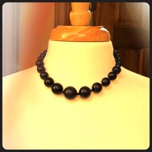 Navy beaded necklace